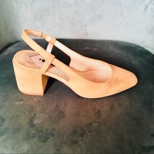 Beige Sling back mid-heel